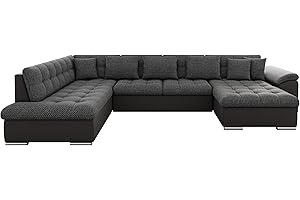 ‎MIRJAN24 Mirjan24 Eckcouch Ecksofa Niko, Design Sofa Couch mit Schlaffunktion U-Sofa Große Farbauswahl Wohnlandschaft (Ecksofa Rechts, Soft 020 + Majorka 03)