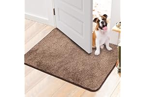 Walensee Indoor Doormat, Front Door Mat for Entrance (50x80cm Brown) Machine Washable Entryway Rug Non Slip Dirt Trapper Door Rugs Absorbent Low Profile Shoes Scraper Inside Floor Mats for Entry