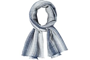 DAMILY Hommes Mode Foulard Echarpe de Plissée Rayée Confortable Coton Lin Hiver Étoles Châle