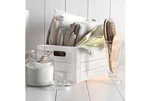 KLK Wickerfield Wooden Crates With Cutout Handles Storage Box Wooden Tray Wooden Shelves Christmas Eve Box (Large)