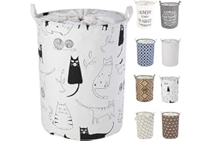 LessMo 19,7" Paniers à Linge, Paniers à Linge Pliable Grand Bac de Rangement en Tissu Corbeille à Linge pour Organiser Chambre d'enfants, Jouets, Vêtement