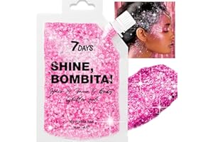 Gel Brillante Blanco para el Pelo la Cara y el Cuerpo 1 Ud Paquete Grande Glitter para Slime Pintura Facial Purpurina Maquillaje Decoración 90ml | 7DAYS