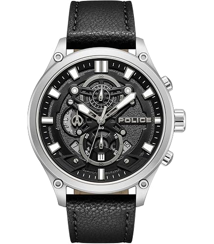 Police Orologio Da Uomo PL.13836JSB/61 – Quarzo Con Data – Cassa E Cinturino Acciaio IP Nero – 46 Mm – 10 ATM