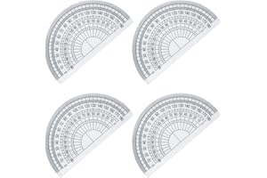 SZXMDKH Plastic Protractor for Angle Measurement Student Math 180 Degrees, 4 Inches, Clear (4 Pcs Protractor)