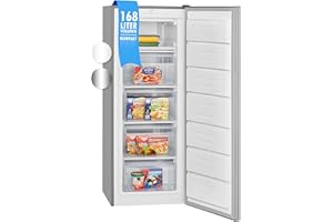 Bomann® Gefrierschrank | Tiefkühlschrank | Freezer | Nutzinhalt 168 Liter | wechselbarer Türanschlag | 4 Sterne Gefrierraum | GS 7340 inox