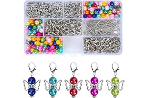 HULAGU Schutzengel Anhänger Perlenengel Schutzengel Schlüsselanhänger Engel Charme Schutzengel Basteln Anhänger Selber Machen Gastgeschenk für DIY Hochzeit, Taufe