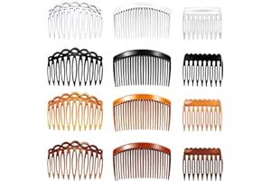 GLQSLQ 12 Stück Haarkamm zum Stecken, French Side haare Combs, mit Zähnen Kunststoff-Seitenhaarzwirn, Haarspangen, Haarkämme, für Frauen Mädchen Einsteckkamm