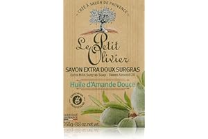 Le Petit Olivier - Savon Extra Doux Surgras Huile d'Amande Douce - Fabriqué en France - Papier kraft 250 g