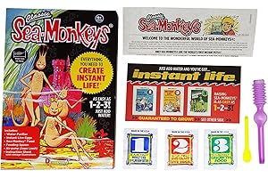 BANDAI The Original Sea Monkeys Instant Life Retro Pack | Includes Eggs, Food, Water Purifier, And Feeding Spoon | Discover Sea Creatures With This Grow Your Own Pet Science Toy For Kids Aged 5+