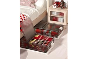 HAIXIN scatole per armadio, 43.5L contenitori sottoletto, organizer armadio, contenitori per armadio salvaspazio, pieghevole Impilabile con ruote, per riporre vestiti, giocattoli, libri, strumenti