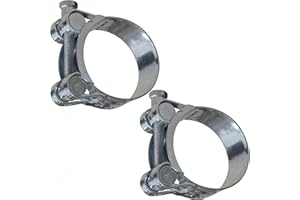 AERZETIX - C63810 - Lot de 2 colliers de serrage à tourillon 26-28 mm - largeur de la bande 18 mm - en acier - couleur argent - fluides clé plate tuyaux gaines ventilation