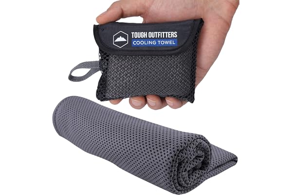 Tough Outdoors Serviettes rafraîchissantes – Serviettes pour Le Cou et Le Visage pour la Chaleur Estivale – Refroidissement Rapide pour la Salle de Sport, la Course, Le Golf, Le Yoga et Le Sport.