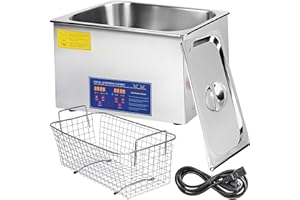 VEVOR Pulitore ad Ultrasuoni 22L Lavatrice ad Ultrasuoni Professionale in Acciaio Inossidabile Multifunzione con Timer Digitale di Riscaldamento per Occhiali Orologi Gioielli Laboratorio