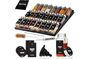 Deco haus® Organizador Especias Cocina, 24 Botes Especias, Especiero Cajon, Especias Organizador, 24 Tarros de Especias, Soporte Especias, Organizador Cocina Cajones, Organizador Especias Cajon