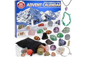 Pukamam Advent Calendar 2023 Crystals Fossils for Kids Christmas Countdown Calendars for Girls Boys Gift