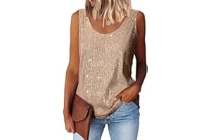 Suncife Top da donna senza maniche con paillettes top scintillanti