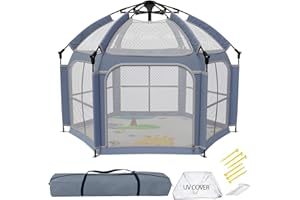 G TALECO GEAR Foldable Baby Playpen with Canopy - Instant Setup, Portable Playpen with Mat, Lightweight, Playpen for Indoor and Outdoor Use, Ideal for Beach, Camping and Travel
