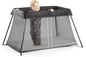 BabyBjörn Lit Parapluie, avec Drap-housse pour Light, Noir