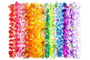Kievano Hawaii kedjor 24 stycken – färgglada blomgirlanger för Hawaii-fest, sommarfest och festivaldekoration – mjuka och åte