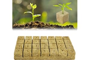 RUCUDIM 28 sztuk kostek z wełny mineralnej, zestaw wełny kamiennej, wełna kamienna, mata do uprawy roślin, bezdenna mata do uprawy hydroponicznej, kostka Rockwool Cube, kostki wełny kamiennej do