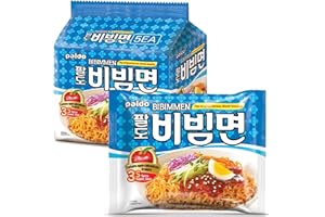 PALDO Bibim Men Pack de 5 fideos coreanos con refrescante salsa de manzana y sésamo – OG ASIA – 650 g