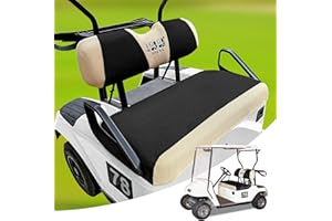 10L0L Golf Cart Seat Cover Set Fit for EZGO TXT & RXV, EZGO Bench Seat Cover Washable Breathable Polyester Mesh Cloth Gray/Black/Yellow/Beige