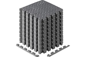 Yes4All 30x30 cm jusqu'à 3,3 m² Set 12/16/36 Carreaux de sol en mousse EVA, tapis en mousse, tapis de sol de gymnastique, tapis de sol à emboîtement Sol de garage, piscine extérieure, bain à remous