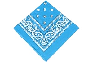 OXFORD NOVELTIES Unisex Paisley Bandanas (Aqua Blue)