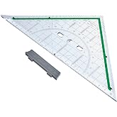 FABER-CASTELL - 20 cm square with removable handle | Large drawing triangle for precise measuring, drawing and tracing