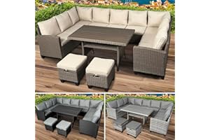 ‎BRAST BRAST Gartenmöbel Set Family | bis zu 11 Personen viele Farben | inkl. extra Dicke Kissen | TÜV geprüft | Outdoor Loungemöbel Sitzgruppe Essgruppe Garnitur