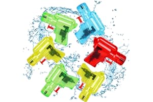 GUBOOM Wasserpistolen Set, 6 Stück Mini Wasserpistolen für Kinder, Spritzpistole für Kinder, Wasserpistole aus Kunststoff für Kinder, Sommerspielzeug für Schwimmbäder und Gärten (Zufällige Farbe)