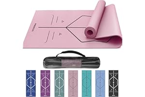 PROIRON Yoga Mat with Premium Alignment - Extra Yoga Bag Included - Comfort Skin Friendly Exercise Mats Non Slip for Home Gym Workout -Macaron Colors
