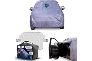 Buho Boost Notturno - Telo Auto Impermeabile + Logo Luminoso Con Parasole Incluso + 9 Magneti - Telo Copriauto Da Esterno + 2 Zip - Protezione Totale Pioggia/Neve/UV/Polvere - Universale Auto SUV