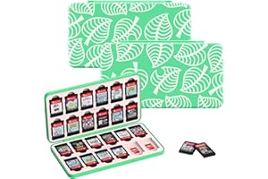 JINGDU Custodia per schede di gioco per Nintendo Switch, resistente e portatile, 48 slot di archiviazione dei giochi con 24 slot per schede di gioco e 24 slot per schede Micro SD (Animal Crossing)