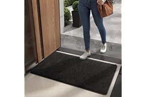 COLOR&GEOMETRY Color G wycieraczka pod drzwi 50 x 80 cm, można prać w pralce, wycieraczka wewnątrz, chłonna wycieraczka do drzwi wejściowych, wewnątrz, nadaje się do prania w pomieszczeniu, salonu, sypialni, zwierząt domowych i psów (Czarna)