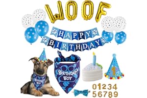 TCBOYING Dog Birthday Party Supplies, Dog Birthday Bandana Toy Cake Boy Hat Scarfs Flag Balloon with Cute Doggie Birthday Party Supplies Decorations(21-Piece Set)