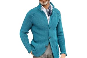 liaddkv Giacca da uomo in maglia blu giacca da uomo vestibilità regolare autunno inverno tuta casual blazer uomo classico giacca calore adatto per feste data ballo matrimonio smoking