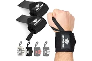 RAW N' FIT MAKE YOURSELF A PRIORITY Raw N' Fit® Muñequeras Gym Hombre y Mujer, Soporte de muñeca, Accesorios Gimnasio, Wrist Wraps