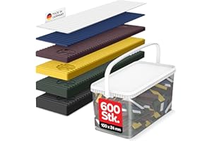 INOVATEC GMBH 600 x INOVATEC Verglasungsklötze Glasklötze 100 x 24 x 1-6mm Trageklötze Montage Fenster Tür im praktischem 12L Aufbewahrungseimer