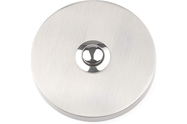 HUBER bouton de sonnette en métal - bouton de sonnette I en laiton chromé - bouton-poussoir