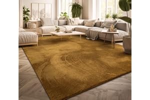 TT Home Tappeto Salotto Pelo Corto Monocolore Design Moderno Lavabile Giallo Oro, Colore: Giallo Scuro Giallo senape, Dimensione:200x280 cm