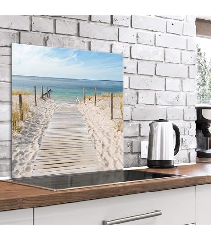 Crédence En Verre Trempé Résistante à La Chaleur 90x65cm - 4mm Épaisseur, Parfaite Pour Cuisinières Gaz, Céramique & Induction - Décoration Multicolore Élégante