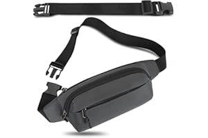 IHIGOGOFA Bumbags Waist Fanny Pack Fashion Bum Bag with 30cm Extended Belt for Dog Walking Climbing Hiking Travel Cycling Girls Ladies Men Women (Grey)
