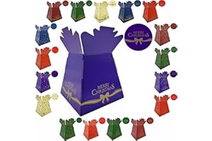 LARRYROO Festive Christmas Design Bouquet, Flower Box/Vase - Transportation Xmas Display Boxes (Merry Xmas Bow - Purple)