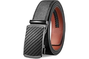 LAKIDAY Ceinture Hommes, Boucle Automatique à Cliquet Ceinture pour Homme Costume d'affaires, Ceinture en Cuir 35mm Taille Réglable