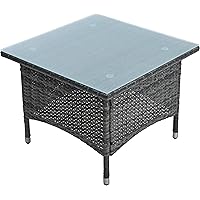 ESTEXO Polyrattan Beistelltisch Gartentisch Rattan Kaffee Tisch Balkontisch Gartenmöbel Kaffeetisch Teetisch Couchtisch…