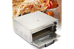 WSIKGHU Edelstahl Pizzaofen 350°C Pizzaofen mit kontrollierter Temperatur 2KW Pizzaofen Automatischer Pizzaofen für 12-14 Zoll Pizza & Brot, Kuchen & Gebäck