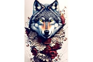 DOMROM Wolf Diamond Painting für Erwachsene, Tier Diamant Painting Kits Bilder Diamond Art Painting, 5D Diamant Malerei DIY Diamond Painting Set für Home Wand Decoration 30x40cm