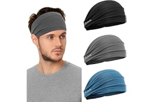 ‎LINLOOK Linlook Sport Stirnband für Herren und Damen - Breit Schweißband für Fitness Joggen Laufen Radfahren Wandern Crossfit und Yoga - Hoch Dehnbar Haarband für Damen und Herren