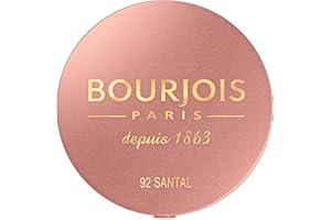 BOURJOIS - Boîte Ronde Blush 92 Santal - Piceau & Miroir Intégré - Technologie Fard Cuit - Texture Fine & Légère - Facile À Estomper - Parfum Gourmand
